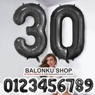 Balon Foil Angka Jumbo Hitam 100 cm / Balon Angka Jumbo 100cm