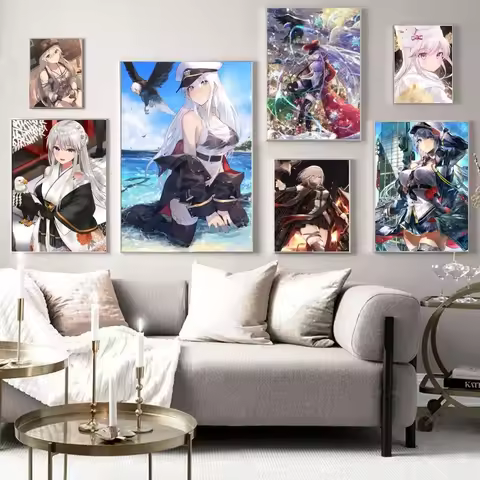 1pc Anime Game Azur Lane Enterprise Poster HD Posters Home Room Bar Cafe Decor Art Wall Painting Pic