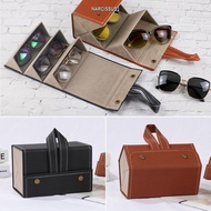 NARCISSUS13A0E Glasses Organizer Display PU Leather Travel Eyeglasses Holder