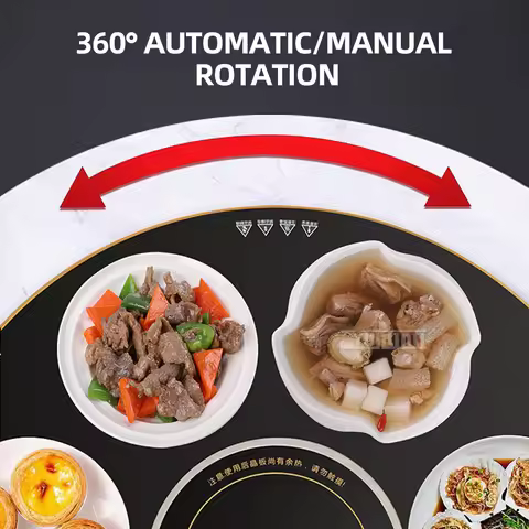 80cm Dishes Warming Table Round Food Warming Plate Smart Induction Cooker Multi-function Turntable