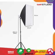 SOFTBOX SET PACKAGE 50x70cm + Light Stand + LED Studio Bulb Lamp Umbrella Socket 50 x 70 cm Lighting