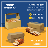 (Isi 20 pcs) Dus Kraft 22x10x10 Laminasi dus bolu gulung dus roti bakar dus roll cake dus bombolini
