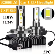 High Quality 2PCS Car LED Headlight 16000LM 110W 6000K Full White H1 H4 H7 H8/H11 9005