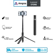 Amgras Tripod X02 Selfie Stick Phone Tripod Anti-Shake Portable Stand Retractable 1640mm Bluetooth R
