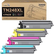 TN248 XL TN248XL CMYK Toner 3,000 Pages for Brother MFC-L3760CDW DCP-L3520CDWE DCP-L3520CDW DCP-L356