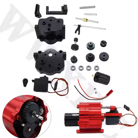 Metal 370 Motor Gearbox Gear Box w/ Servo for WPL C14 C24 B14 B24 B36 MN D90 MN99S RC Car Upgrade Ac