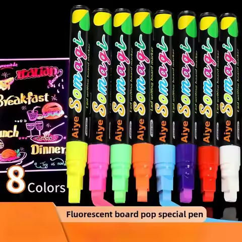 8Color/set Acrylic Marker Pen LED Highlighter Fluorescent Marker Pens 7/8/10mm Stationery for Writin