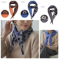 日本直送🇯🇵現貨日本製Lune jumelle流行花朵雙面花卉印花圖案三角圍巾1條