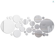 whmesg 30 PCS Stickers Room Bedroom Decals DIY Decorations Round Circle Wall Acrylic Home Bathroom Decorative Removable Mirror Living for Sticker