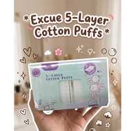 Excue 5-Layer Cotton Puffs (80pcs) – Kapas Muka Lembut & Tebal