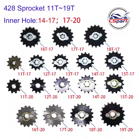 Front Engine 428# 17mm 20mm 11T-19T Sprocket For KAYO BSE SSR SDG Dirt Pit Bike ATV Quad Go Kart Mop