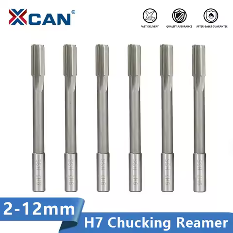 XCAN HSS Machine Reamer Chucking Reamer H7 2.0-12mm Straight Flute Milling Chucking Reamer