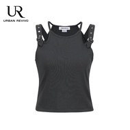 URBAN REVIVO Womens  T-Shirt sleeveless Crew Neck Girls Cute T-Shirt Casual Tee Tank Camisoles
