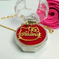Name Necklace/Children's Necklace/Gold Plated Necklace/HELLO KITTY Necklace