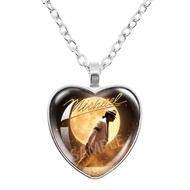 Bandai | 2026 Michael Jackson Necklace Heart Pendant Necklace Shape Art Photo Glass Cabochon Jewelry