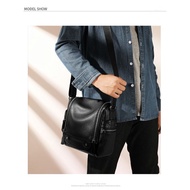 Men's genuine leather shoulder bag, genuine cowhide men's genuine leather shoulder bag - genuine gar