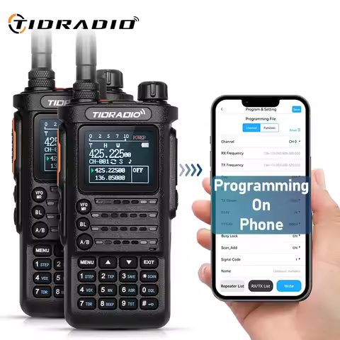 2PCS 2nd Gen TIDRADIO TD-H8 10W Professional Walkie Talkie Portable Long Range Radio APP Wireless Pr