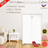 4FT Tall 2 Doors Shoe Cabinet | Rak Kasut | Multipurpose Cabinet | Almari Putih | Kitchen Cabinet | Shoe Rack | Wardrobe
