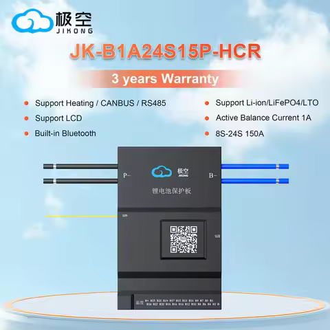 JIKONG Jk Bms B1A24S15P RS485 CAN Heat BMS 1A Active Balance Bms 8S-24S Smart Bms 150A Lifepo4 Li-Io