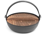 岩鑄 南部鐵器 深型鐵鍋30cm 附木蓋 IH對應 日本製