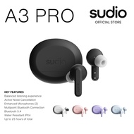 Sudio A3 Pro True Wireless Bluetooth On-Ear Earbuds