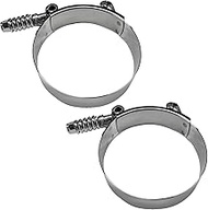 2PCS 3 inch T-Bolt Hose Clamp, Stainless Steel Spring Loaded Hose Clamps Working Range 70mm-78mm, Ad