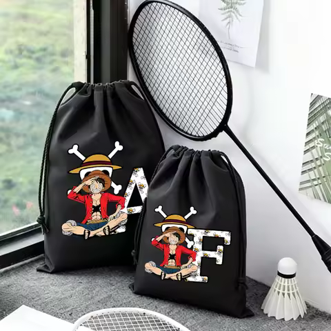 One Piece Luffy Storage Drawstring Bag Birthday Party Candy Package Cute Anime Optimus Prime Letter 
