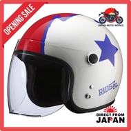 【RIDEZ】 Jr GOGO Jet Helmet Bike Pearl White Kids (53-54cm) Motorcycle Helmet Jet with Open/Close Shi
