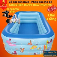 Bể bơi bơm hơi trẻ em chính hãng D Danido, Phao bơi cho bé 1.2m/1.5m/1.8m chất lượng, bền đẹp, 2 tần