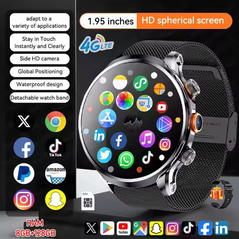 5G/4G Smart Watch Man 1.95 inch 680*680 AMOLED Clock Video Call 800W HD Camera GPS Map WIFI Google P