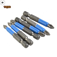 DI Screwdriver Bit Set PH1 PH2 PZ1 Wear Resistance 5* 50mm Length Blue+Silver