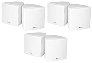 Rockville 6 Cube 70v White 3.5" Commercial Swivel Wall Mount Restaurant Speakers