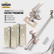 Genzo One Set of Lamskar Windows, Rambuncis Latch, Thick Hinges, Complete Bolts