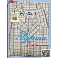 Bộ Pyjama HUONGTAM Kate tay dài nam cao cấp(PDK01). Chất liệu Kate loại tốt: mềm mại, thoáng mát, kh