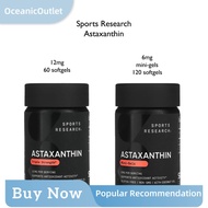 OceanicOutlet ✅✅READY STOCK ✅ Sports Research, Astaxanthin, Triple Strength, 12 mg, 60 Softgels  Min