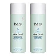 Hers Triple Threat Shampoo and Conditioner Set for Women- Thickening, Moisturizing, Reduces Shedding