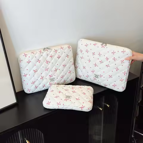 1PC Flower Print Quilted Laptop Bag 11 Inch/13 Inch/15 Inch Computer Bag Protection Case Laptop Slee