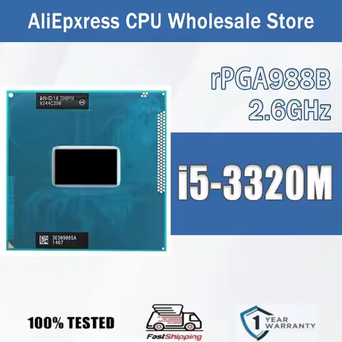 Intel Core i5-3320M SR0MX 2.6 GHz Dual-Core Quad-Thread 3M 35W i5 3320M Computer CPU Processor Serve
