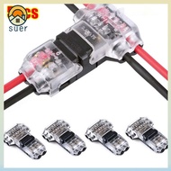 SUERHD 1/5Pcs Electrical Cable Crimp, T Type Low Voltage Pluggable Wire Connector,  2 Pin No Strippi
