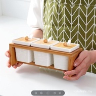 Kitchen Ceramic Seasoning Jar Spice Jar Seasoning Salt Jar Set Household Creative Seasoning Can with