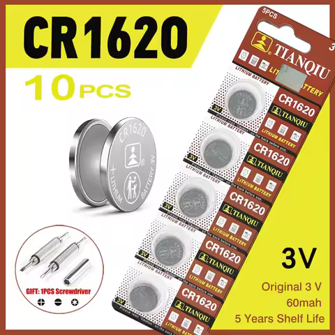 10PCS CR1620/CR1616/CR1220 Battery 3V Button Battery Lithium Coin Cells For Watch Car Remote Control