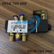 Bộ van điện từ Airtac 4v110-06 ren 10mm điện áp 220v 24v 12v loại tốt