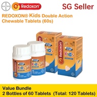 REDOXON® Double Action Kids – Bundle of 2 Bottles x 60 Chewable Tablets – 250mg Vitamin C + 5mg Zinc per tablet – Essential for Immune System , Healthy Bones , Teeth , Gums  – For Children 6-Year Onwards – No Added Sugar &amp; Preservative - Ready Stock
