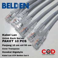 Package of 10 Original Belden Cat6 UTP LAN Cables | Transparent Cover | Length 10cm to 50cm | Handma
