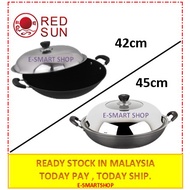 42CM / 45CM RED SUN HARD ANODIC HEALTHY WOK WITH LID