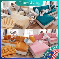 Velvet Sofa Cushion Cover Sarung Bantal Sofa Cover L Shape Sofa 1 2 3 Seater Cover Color Alas Kain S