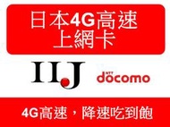 IIJ (docomo)30天 4G速度 超量降速吃到飽 賣場 日本上網卡