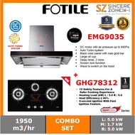 Fotile Chimney Hood EMG9035 + Fotile GHG78312 Built-in Gas Hob