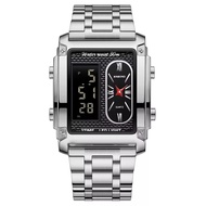TRILLION ID ✔ Jam Tangan Pria Sporty Dual Digital Analog Stainless Steel Tahan Air Anti Karat Multif