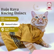 MaoH Baju Raya Kucing 2024 (Mustard Yellow) Unisex Cat Clothes Melayu Sedondon Jantan Betina Comel